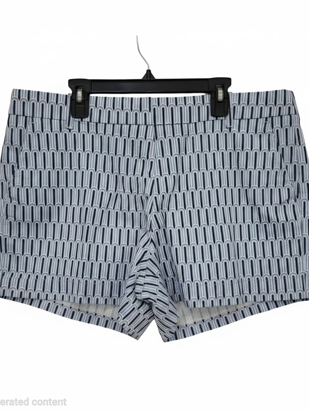 Nautica Navy & White Geometric Low Rise Waist Shorts